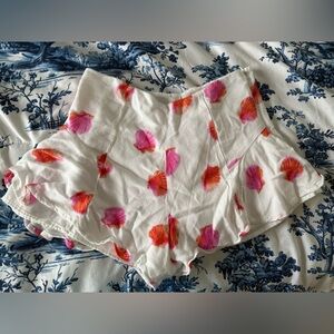 Forever 21 White Shorts with Pink and Orange Floral Design